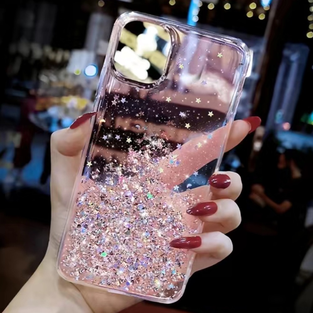 NEW!  Luxury Design Glitter Bling Clear Soft Silicone Cover For IPhone